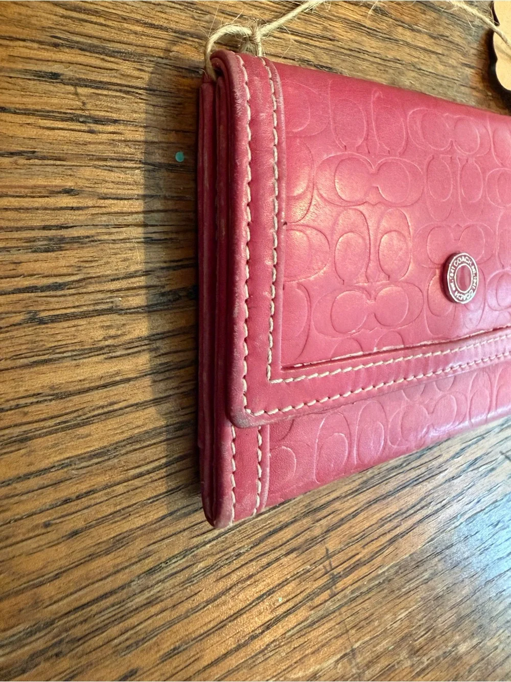 Coach Pink Leather Card Holder